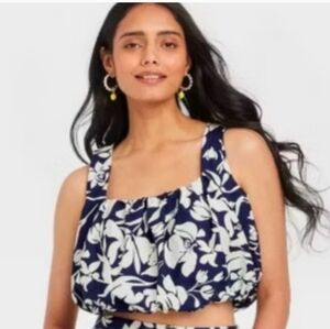 A New Day Navy Floral Women's Top, Small